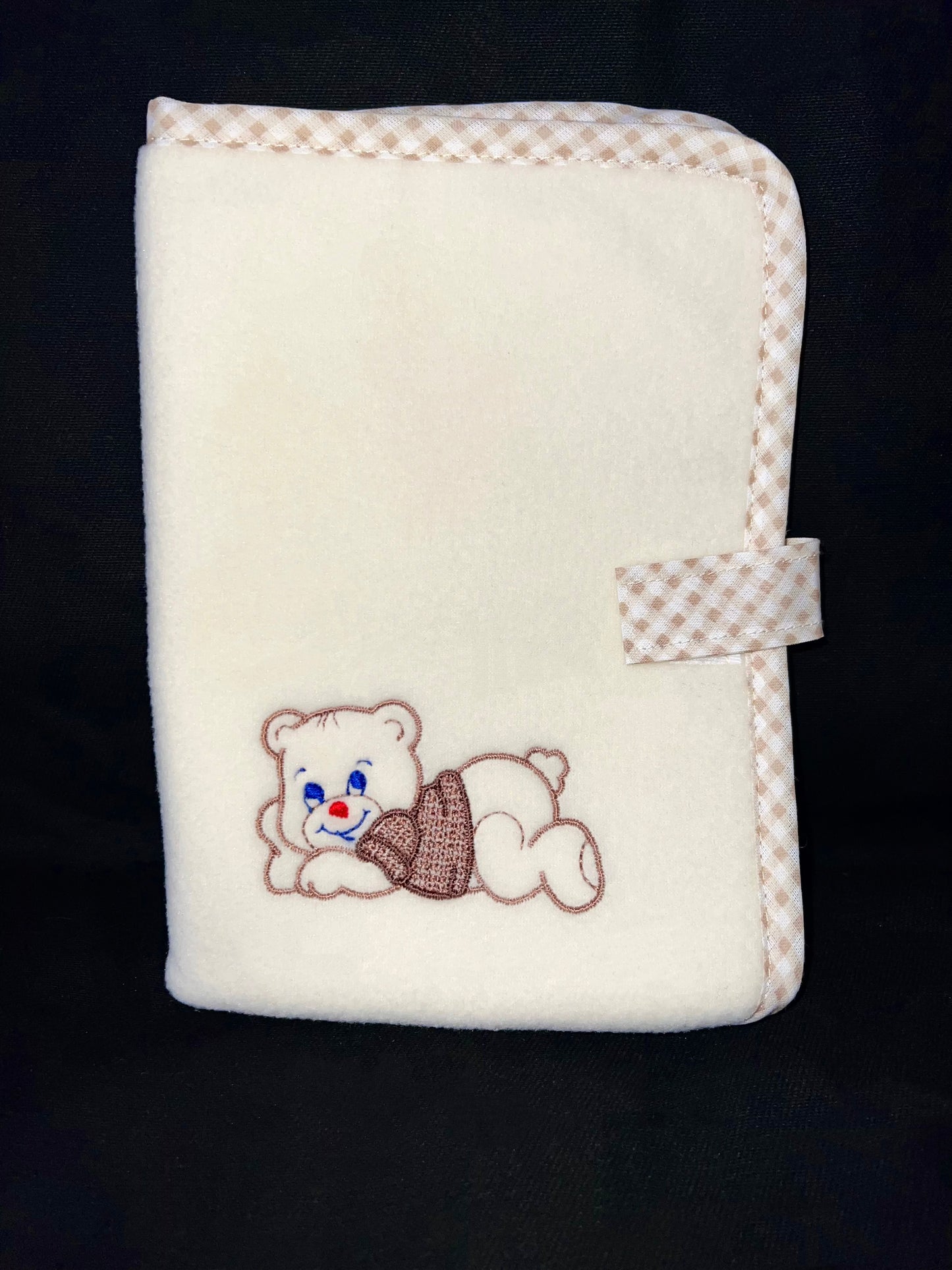 Carnet de santé personnalisé brodé – Ourson