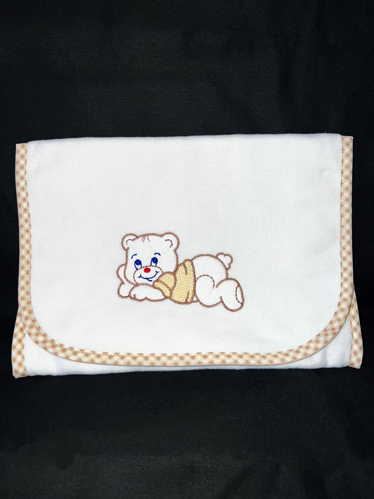 Trousse de toilette bébé personnalisée – Ourson brodé