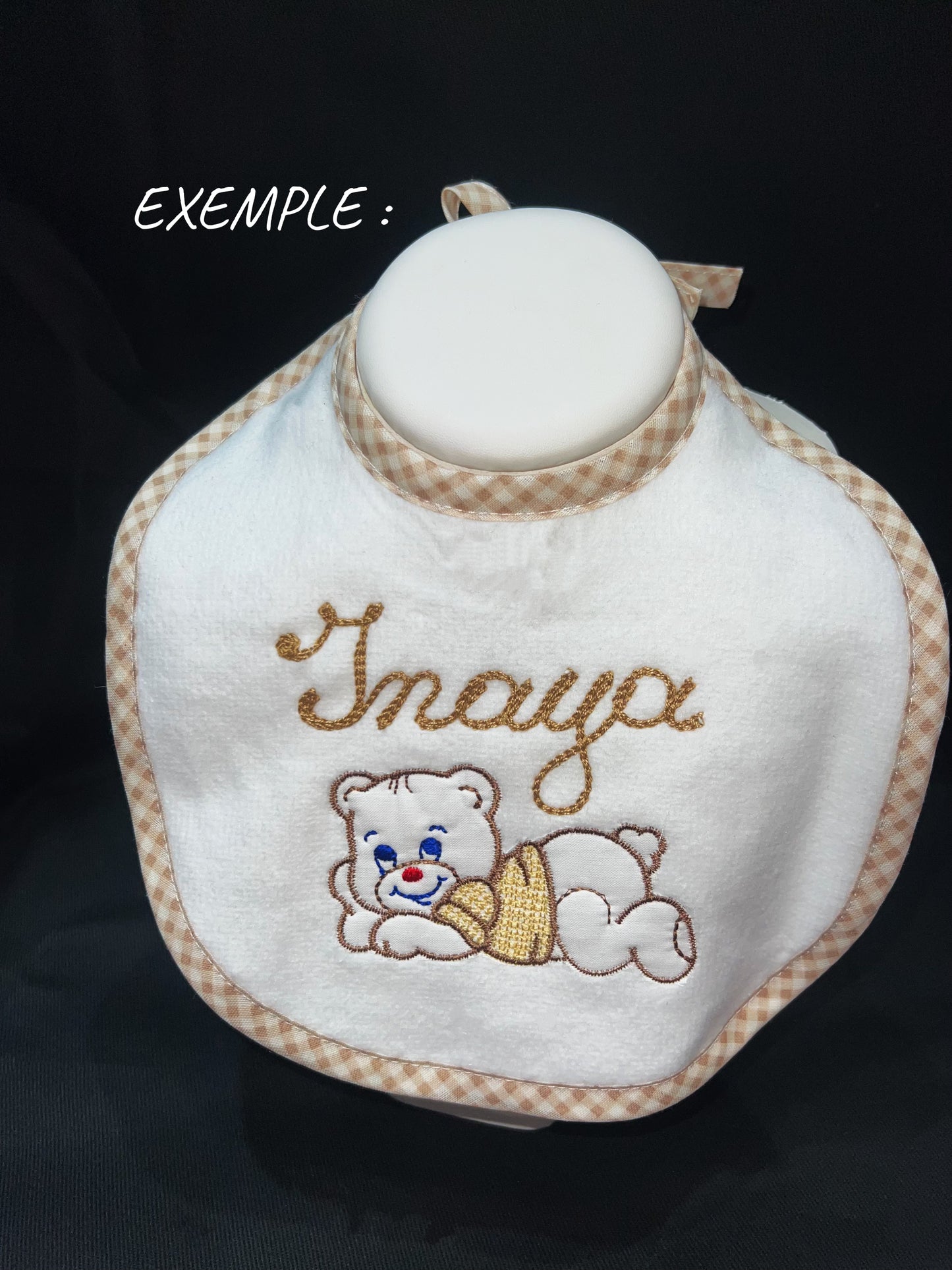 Petit bavoir personnalisé brodé - Ourson